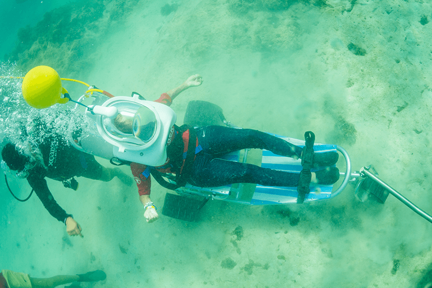 blue water sea trek helmet diving
